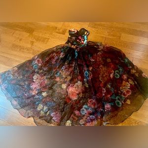 bebe Strapless Floral Dress - Multicolor